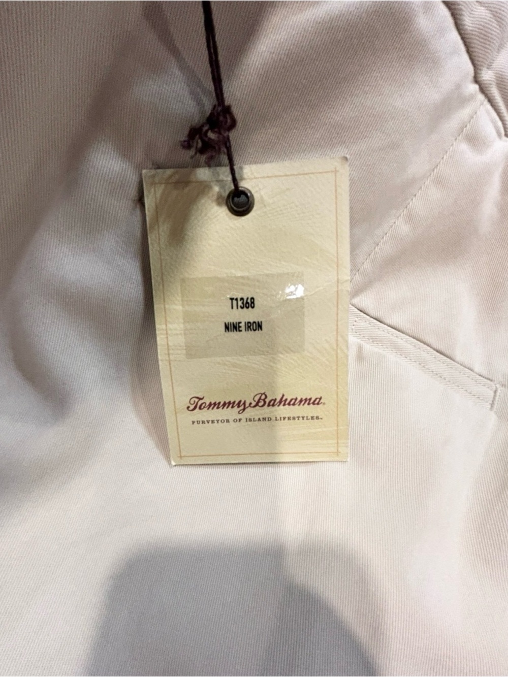 NWT Tommy Bahama Beige Chino Pants Nine Iron Cotton Tencel Golf Flat Front 40x32 - Picture 5 of 12